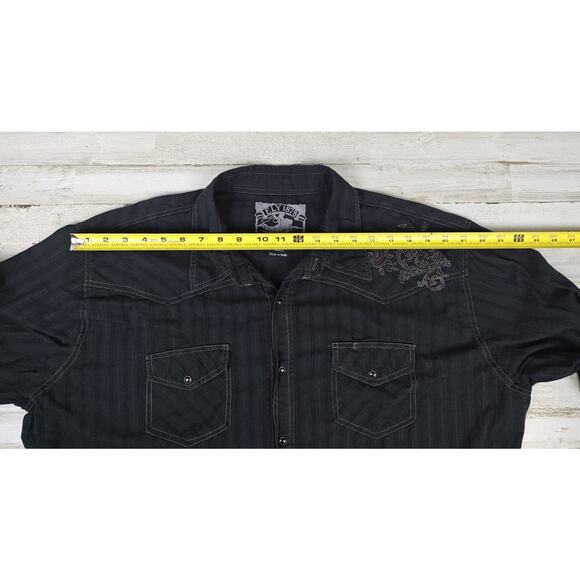 Ely Cattleman Shirt Mens 2XL Blk Western VTG Snap Long Sleeve w/Floral Design - Picture 7 of 11
